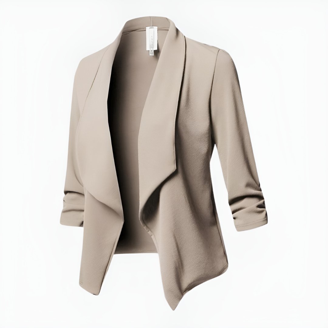 SUENTA Maren | Damen Modischer Blazer | Langarm – Chic Artisan Structure & Refined Slimming Silhouette Beige