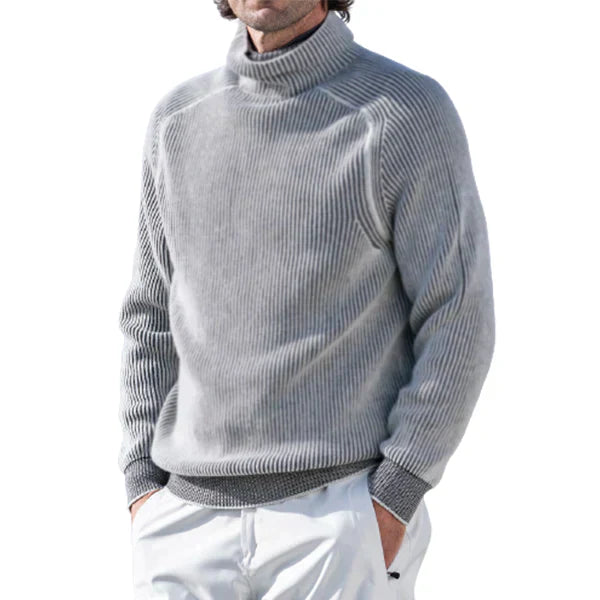 SUENTA Rollkragenpullover Weichen, Leichten Material Look Grau