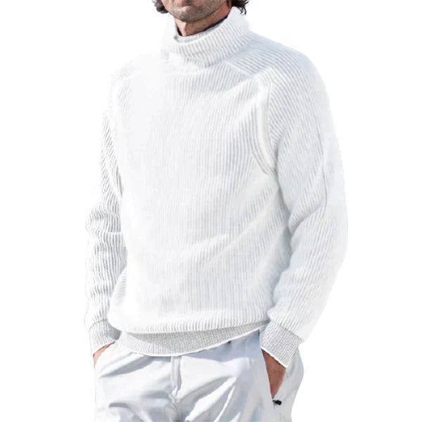 SUENTA Rollkragenpullover Weichen, Leichten Material Look Weiß