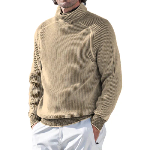 SUENTA Rollkragenpullover Weichen, Leichten Material Look Khaki