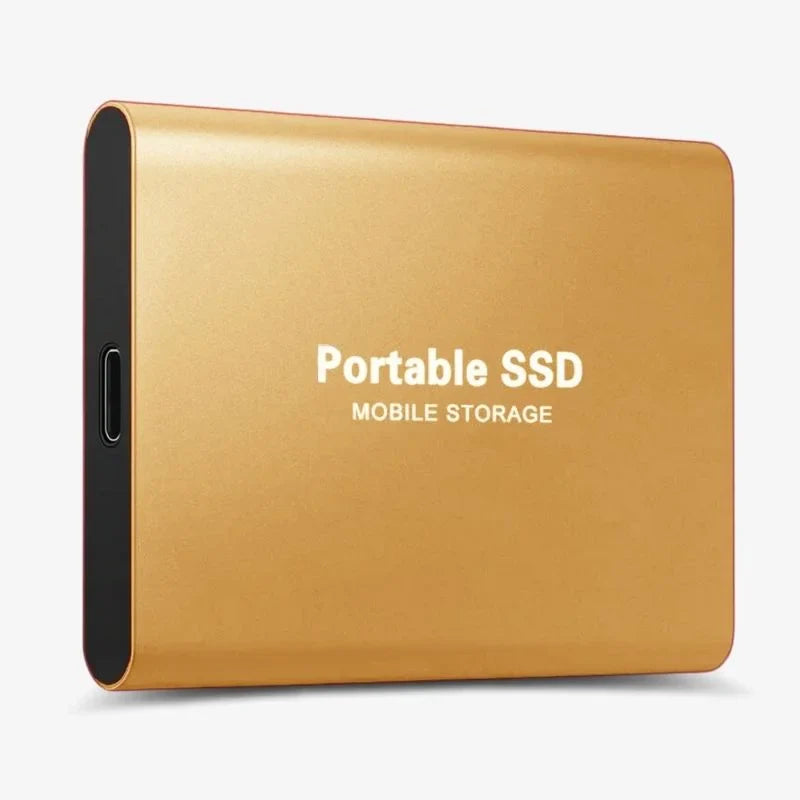 SUENTA Externe SSD-Festplatte Aluminium Tragbarer Speicher Gold