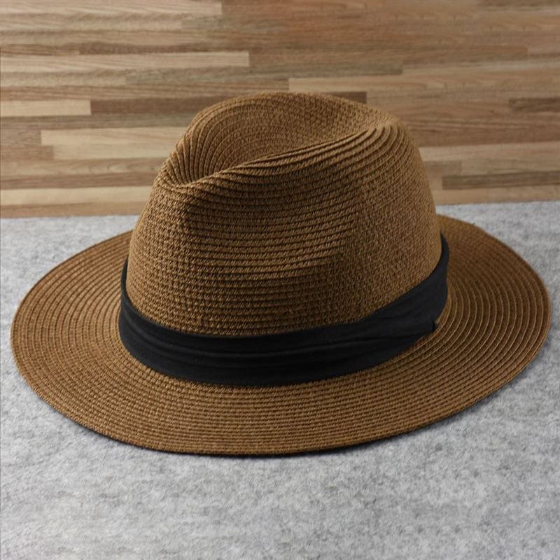 SUENTA Fedora Filzhut Weiß Mit Schwarzem Band Einheitsgröße Braun