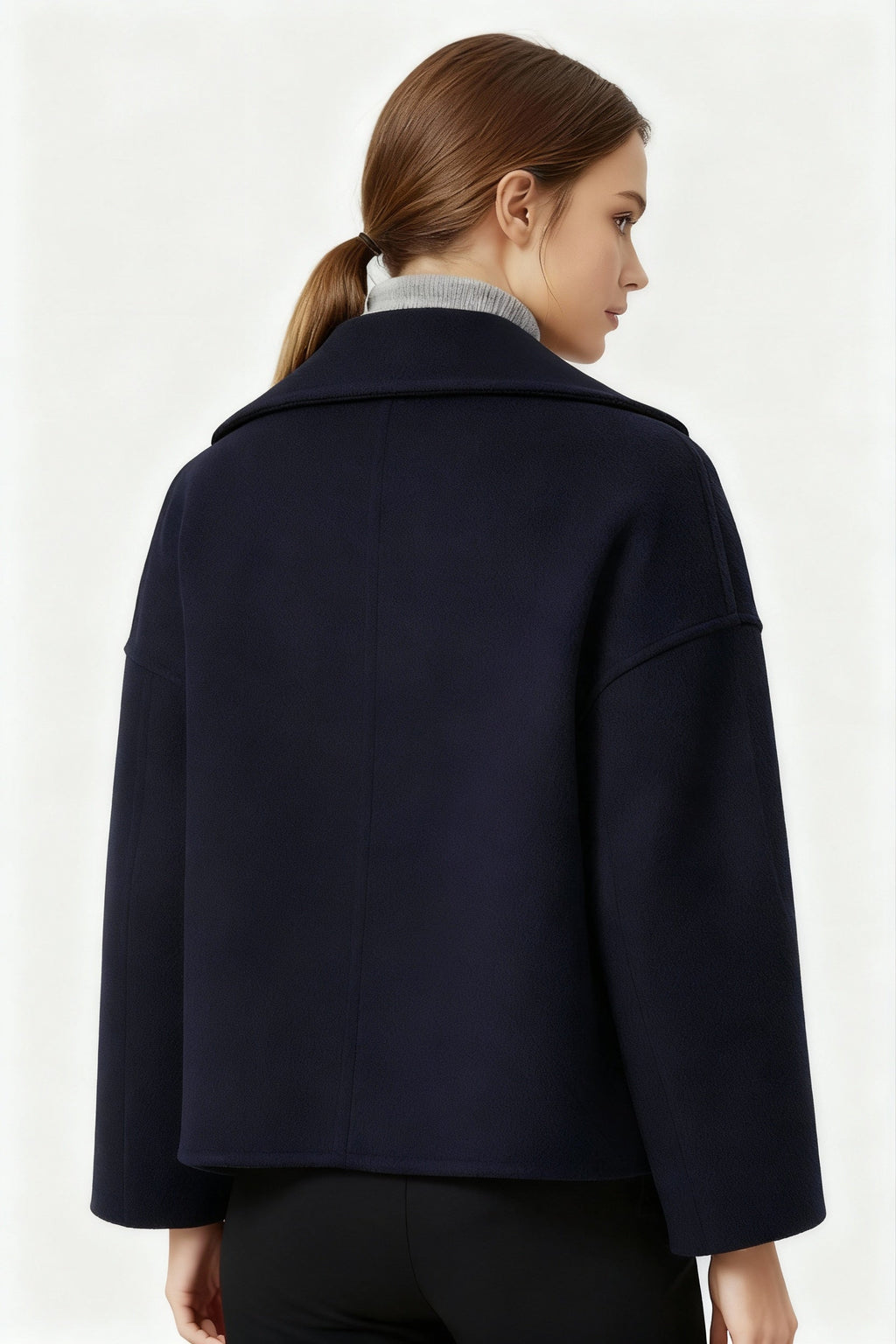 SUENTA Damen Kurzjacke Feine Kurzschnitt Zweireiher Komfortstil