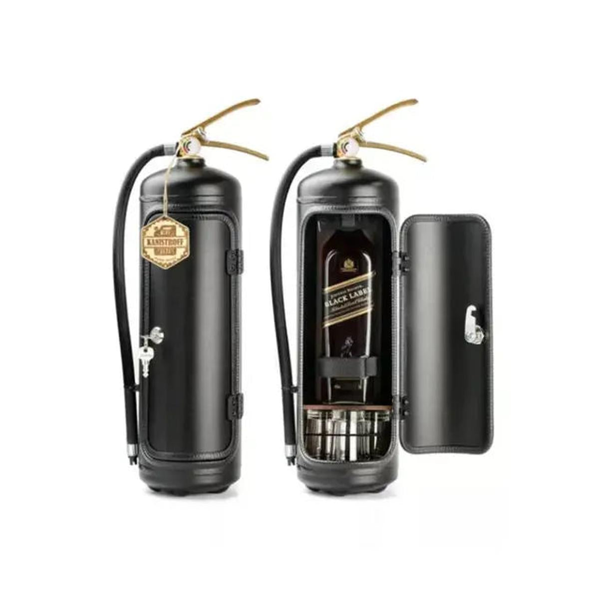 SUENTA Feuerlöscher Flaschenhalter Für Whisky Wein Champagner Schwarz