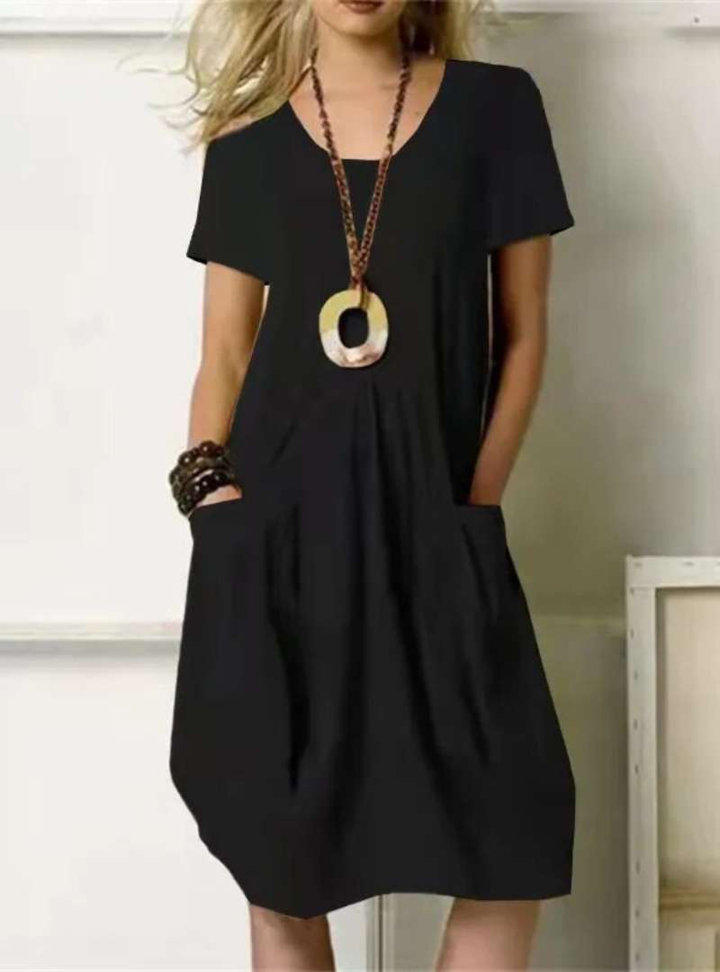SUENTA Figurformendes, Stilvolles Knielanges Kleid Sofortige Eleganz Schwarz