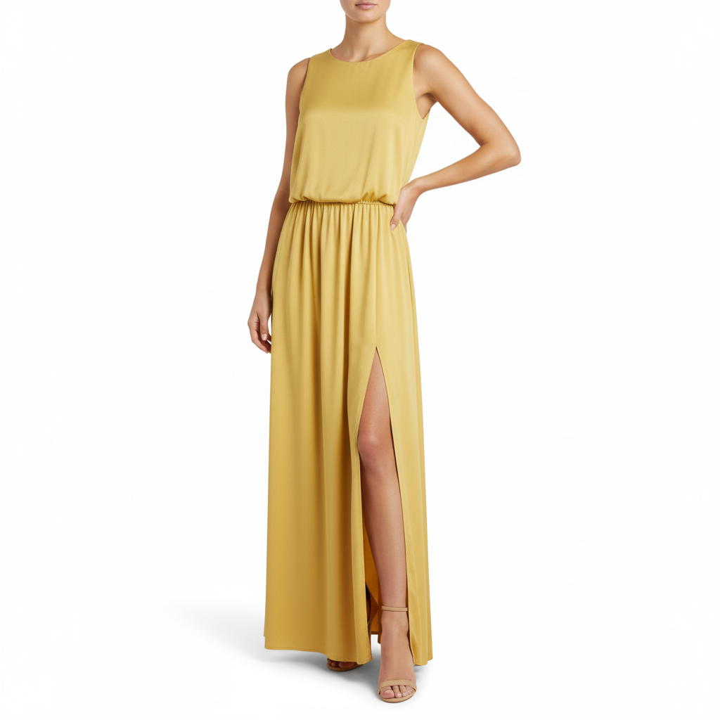 SUENTA Chloé | Damen Maxi-Sommerkleid – Ärmelloses Design & Rundhalsausschnitt