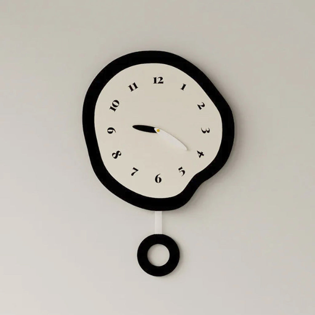 SUENTA Geformte Zeitwanduhr Abstraktes Design Leise Quarzpendelwerk