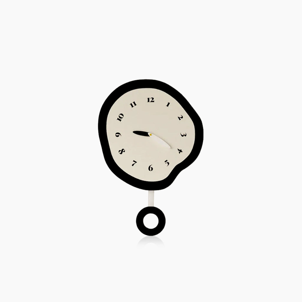 SUENTA Geformte Zeitwanduhr Abstraktes Design Leise Quarzpendelwerk Mit Pendel