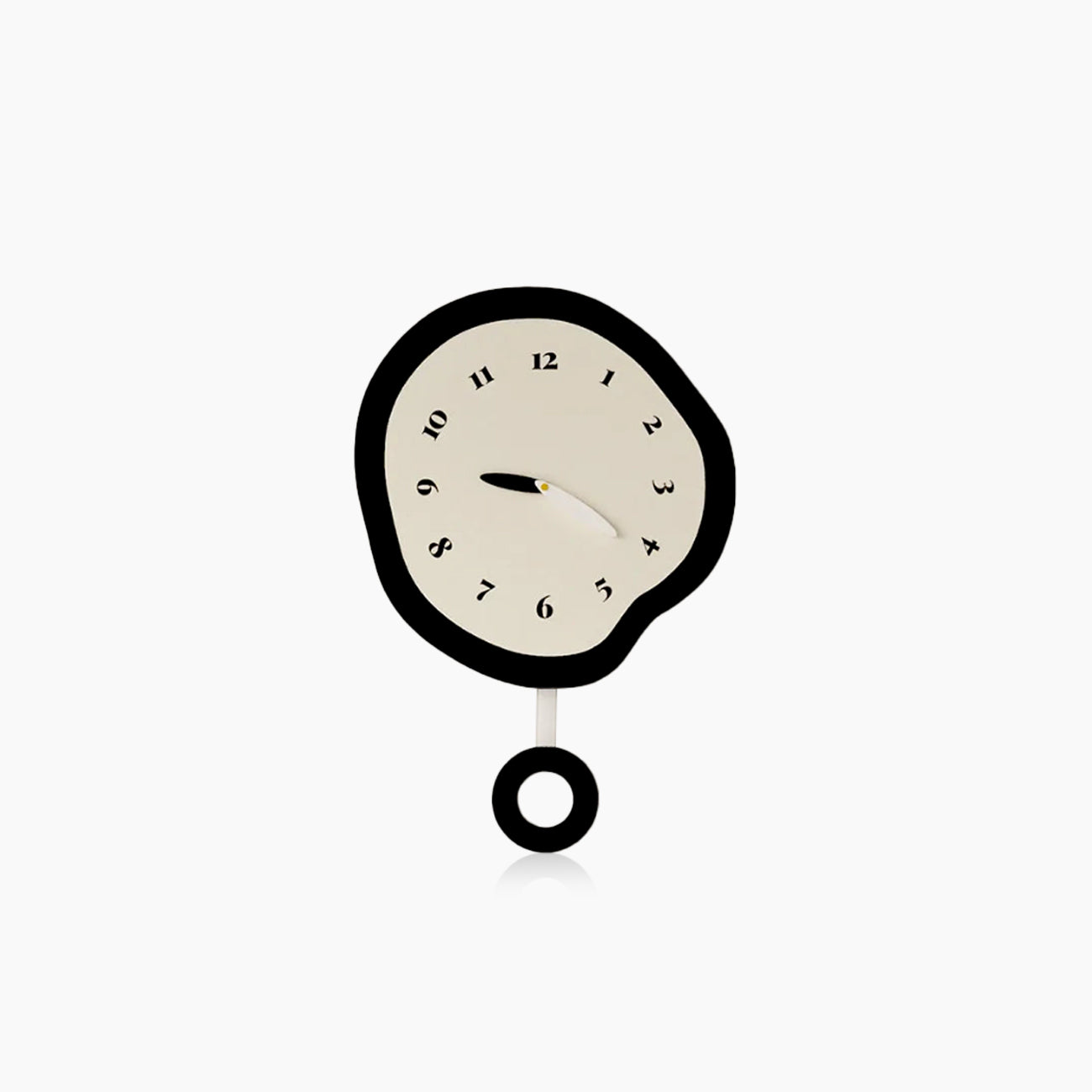 SUENTA Geformte Zeitwanduhr Abstraktes Design Leise Quarzpendelwerk Mit Pendel