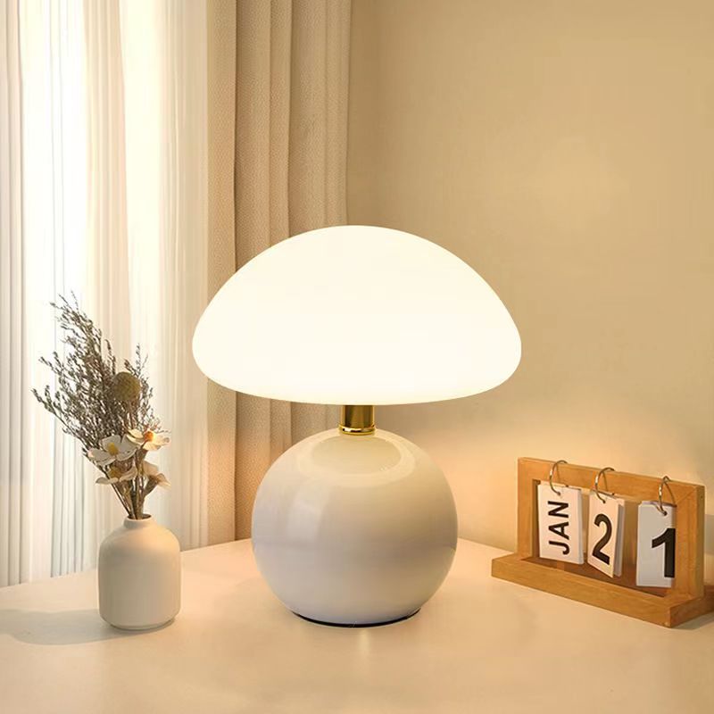 SUENTA Französische Creme Pilz Lampe Bauhaus-Ästhetik Keram