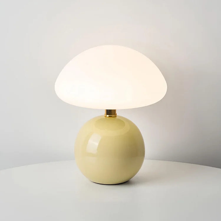SUENTA Französische Creme Pilz Lampe Bauhaus-Ästhetik Keram Beige
