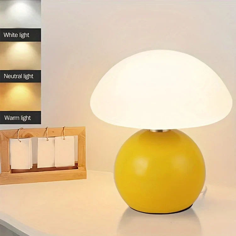 SUENTA Französische Creme Pilz Lampe Bauhaus-Ästhetik Keram