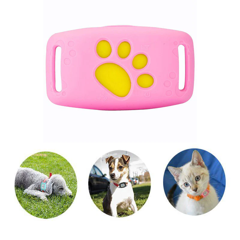 SUENTA GPS-Tracker-Halsband Echtzeit-Tracking Ohne Abonnement Rosa