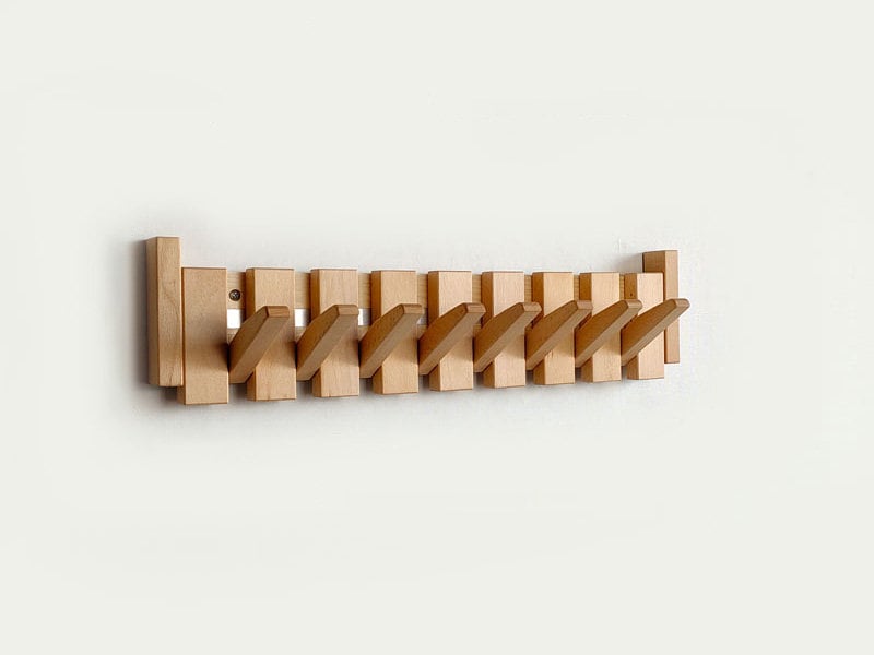 SUENTA Garderobenständer Klavier aus Holz Klaviertasten Wandkunst Buche