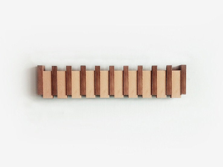 SUENTA Garderobenständer Klavier aus Holz Klaviertasten Wandkunst