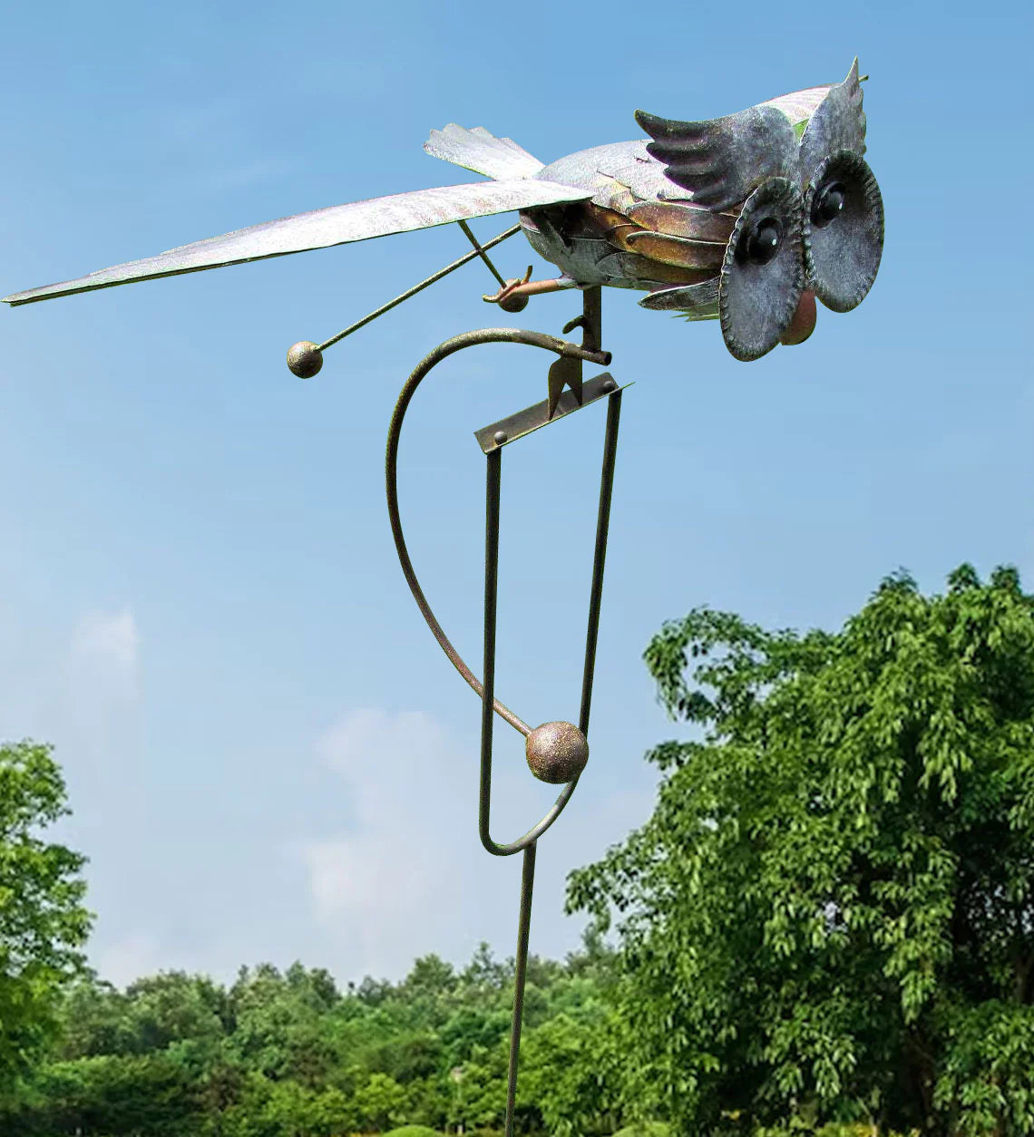 SUENTA Garten-Windspinner Metall Außenornament Bewegung Charme