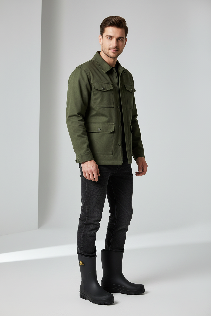 SUENTA Herren Gefütterte Gummistiefel Mit Rutschfester Sohle Outdoor