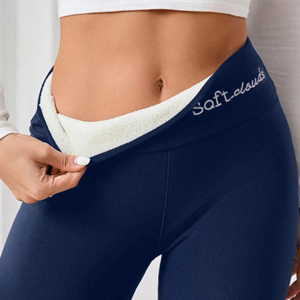 SUENTA Damen Winter-Fleece-Leggings – Gefüttert & Perfekte Passform Dunkelblau
