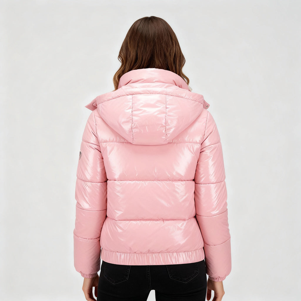 SUENTA Damen Winterjacke Glänzende Wasserabweisende Wärmeisolierung Fleece