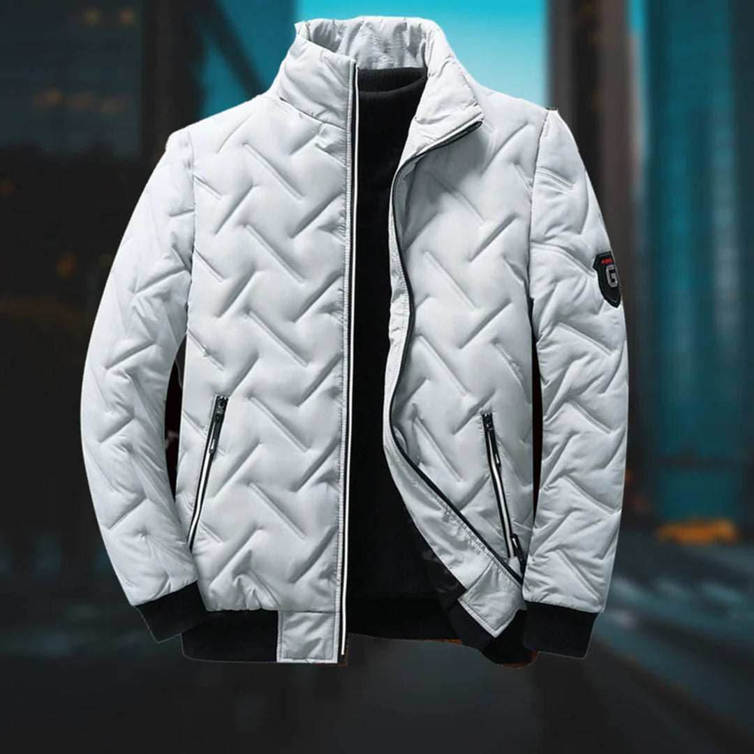 SUENTA Herren Klassischer Winter Puffer Jacke Warme Schutz Alltag Grau