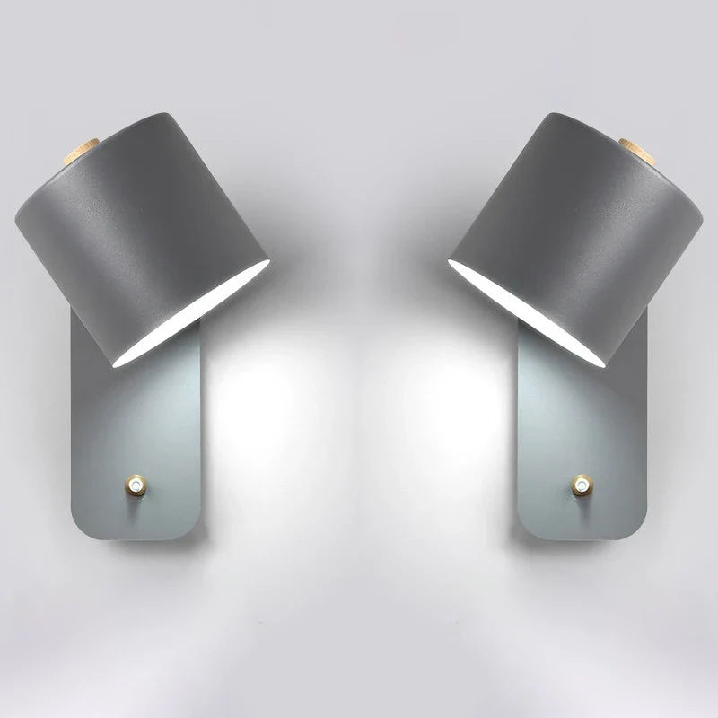 SUENTA LED-Wandlampe Innenleuchten Treppenbeleuchtung Schalter 2 grau