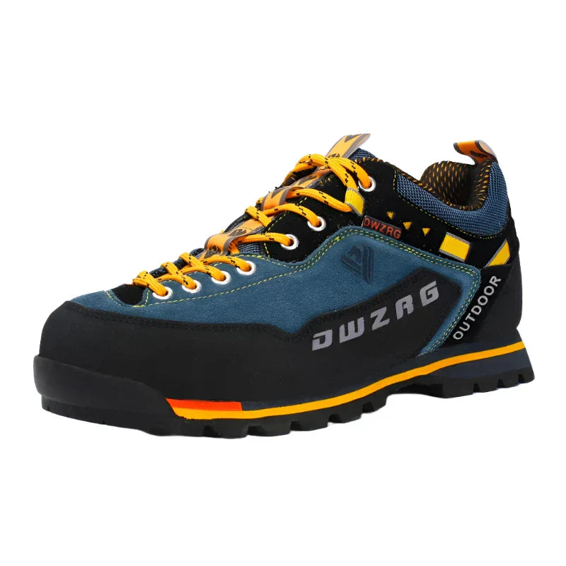 SUENTA Wanderschuhe Herren Mit Klassische Schnürung Für Gelände - Laufschuhe Blau Gelb