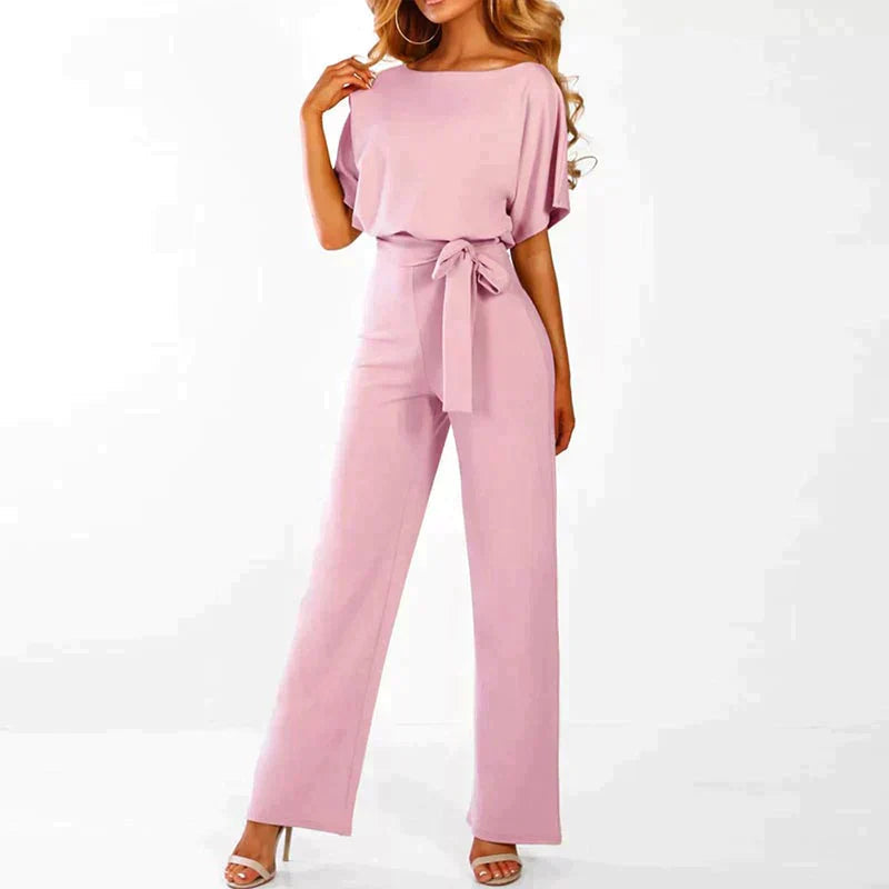 SUENTA Jumpsuit Zeitlose Eleganz Weite Beinform Fließender Schnitt Rosa