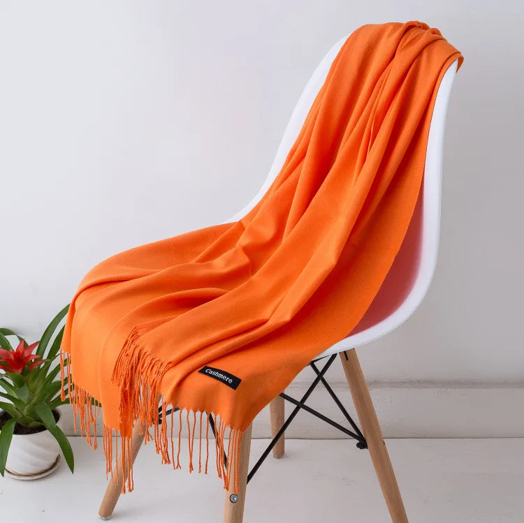 SUENTA Kaschmirschal Luxuriöse Wärme und Komfort Feinstem Kaschmir Orange
