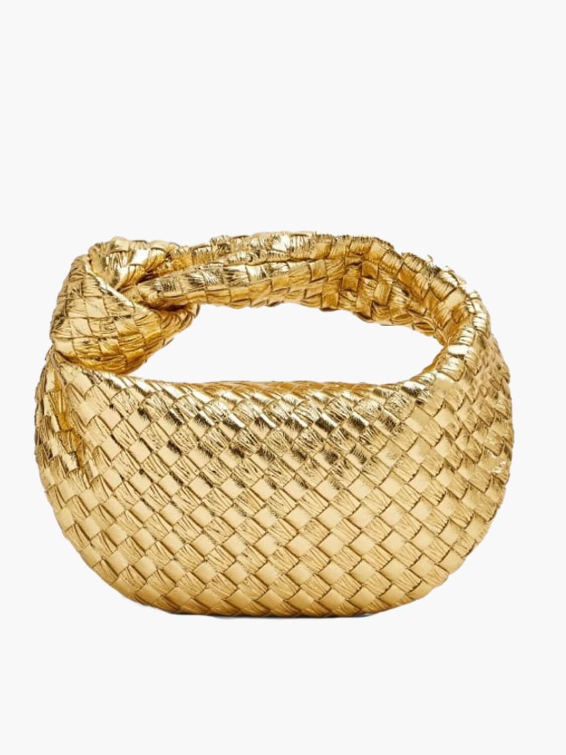 SUENTA Handtasche aus veganem Leder Gewebte Umhängetasche Gebrauch Gold
