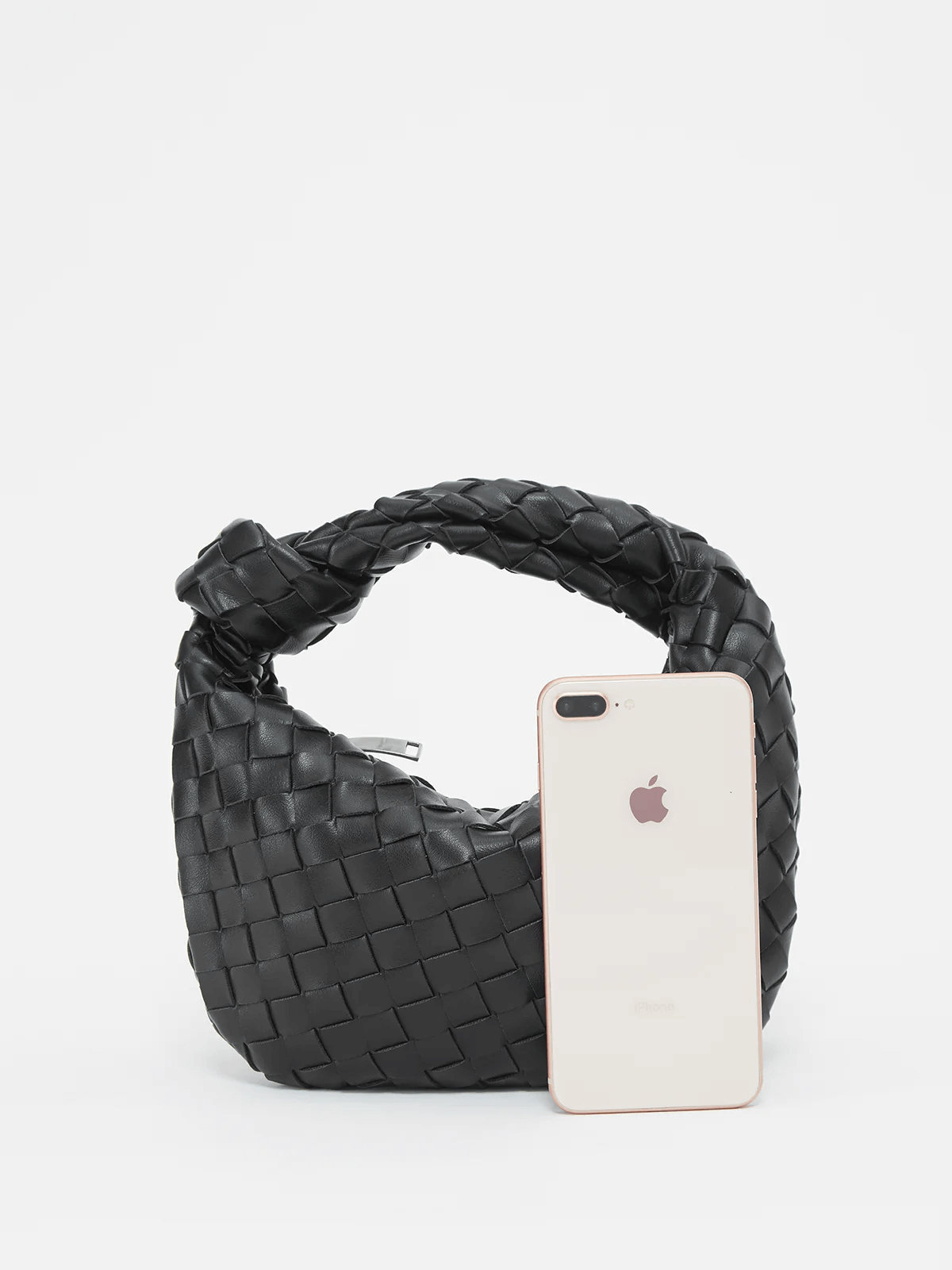 SUENTA Handtasche aus veganem Leder Gewebte Umhängetasche Gebrauch