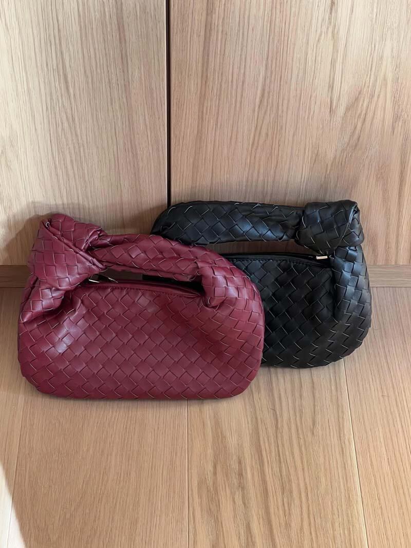 SUENTA Handtasche aus veganem Leder Gewebte Umhängetasche Gebrauch