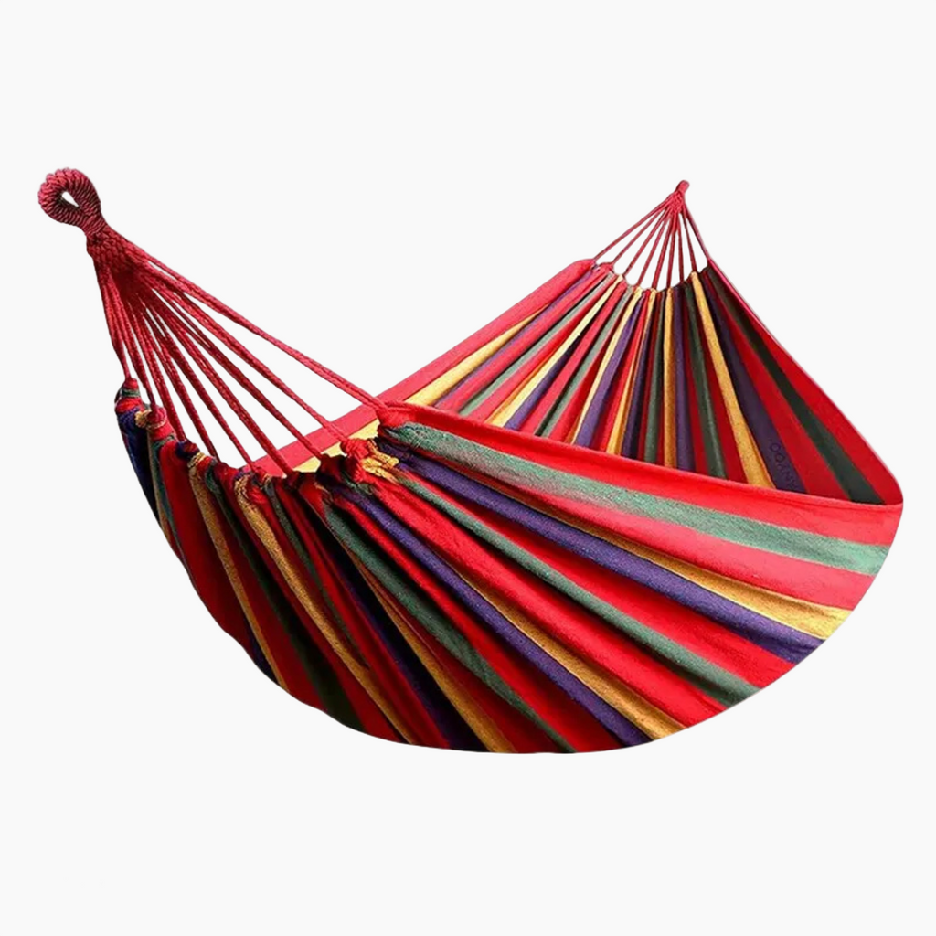 SUENTA Hängematte Canvas AntiRutschDesign Tragkraft 200 Kilogramm Rot