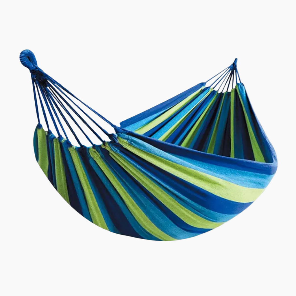 SUENTA Hängematte Canvas AntiRutschDesign Tragkraft 200 Kilogramm Blau