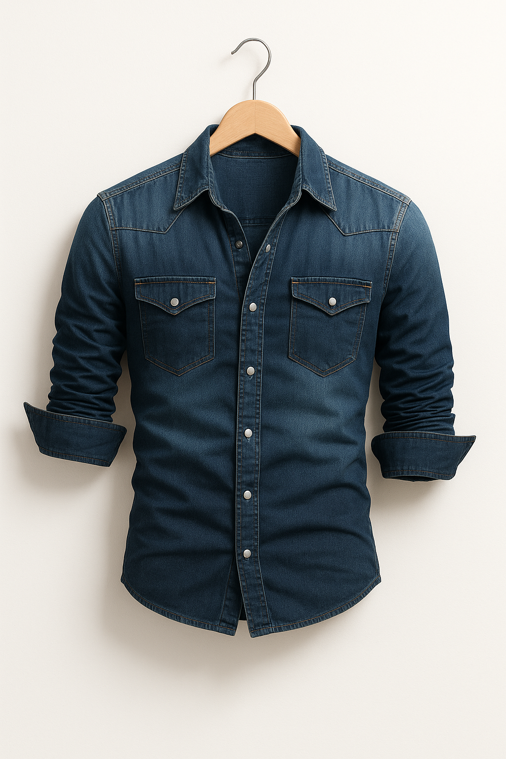 SUENTA Hommes | Herren-Jeanshemd, lässiger Stil, strapazierfähiges Denim, sowohl solo als auch in einer Lage.