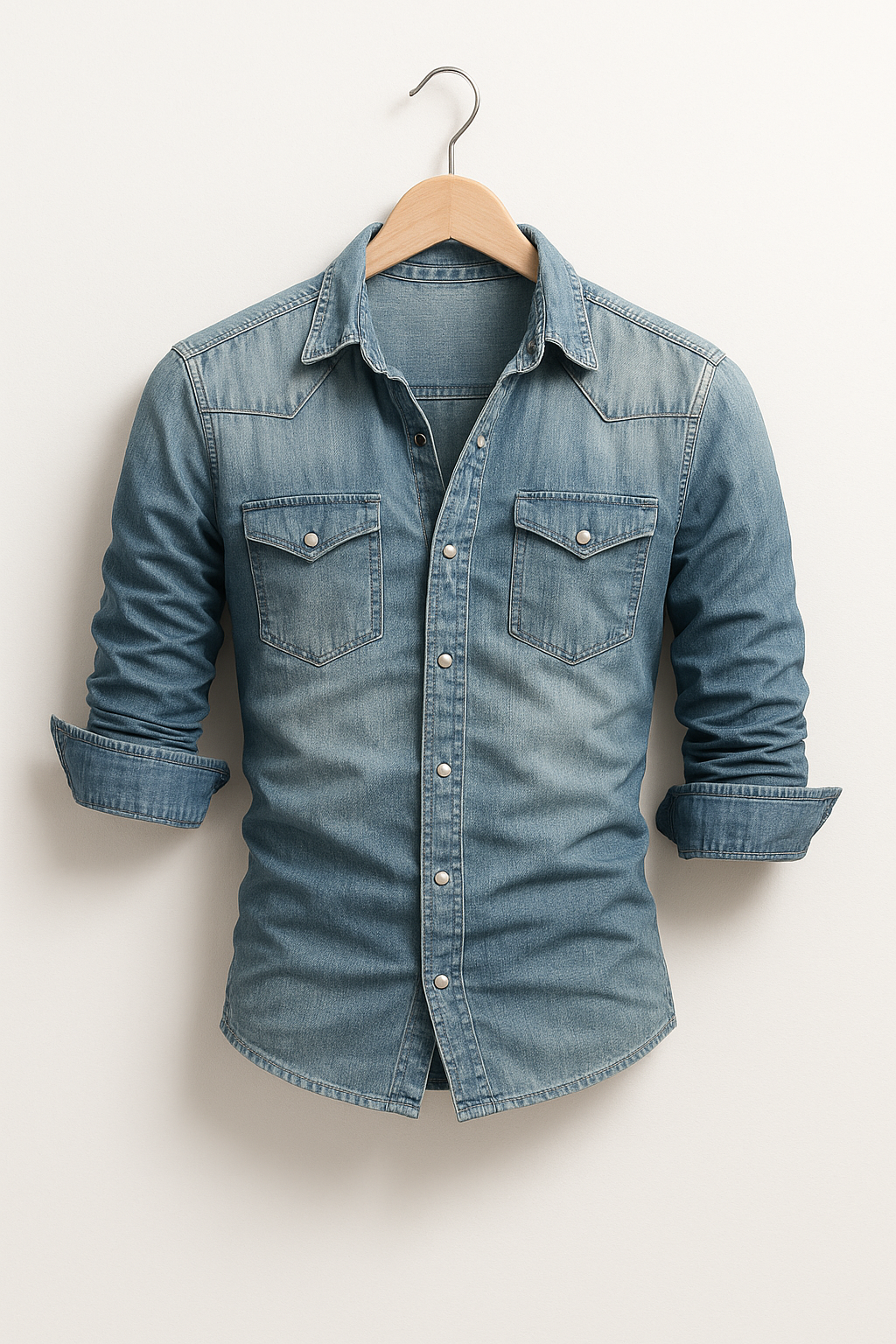 SUENTA Hommes | Herren-Jeanshemd, lässiger Stil, strapazierfähiges Denim, sowohl solo als auch in einer Lage.