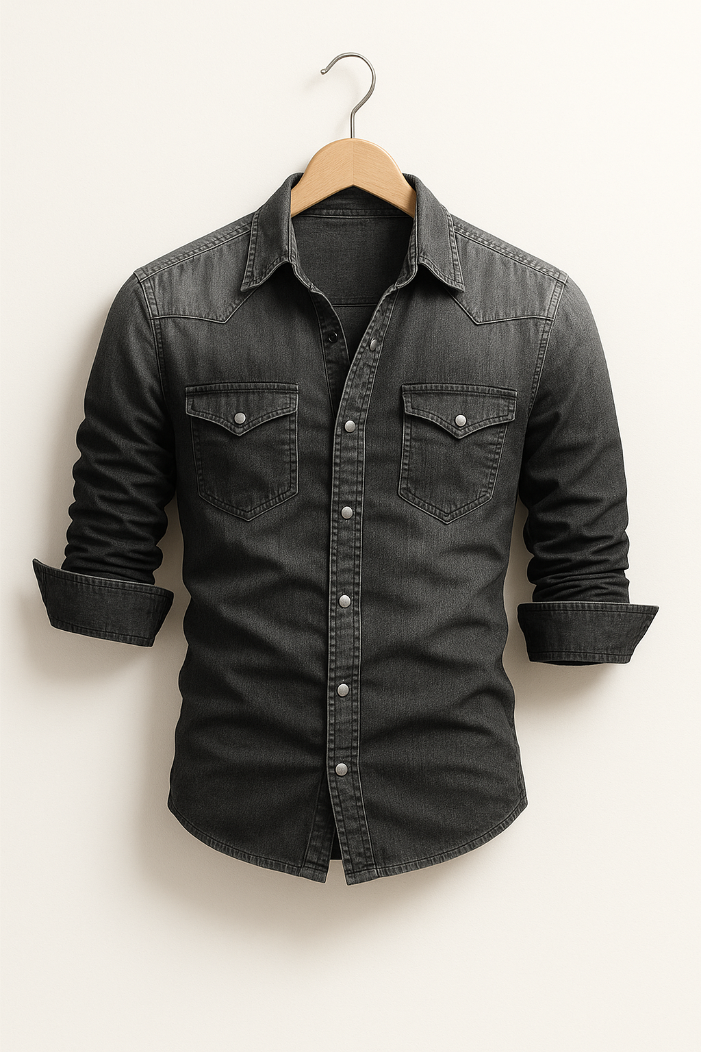 SUENTA Hommes | Herren-Jeanshemd, lässiger Stil, strapazierfähiges Denim, sowohl solo als auch in einer Lage.