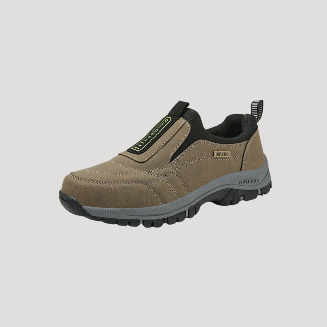 SUENTA Herren-Wanderschuhe Hineinschlüpfen Obermaterial in Wildlederoptik Schlupfdesign Khaki