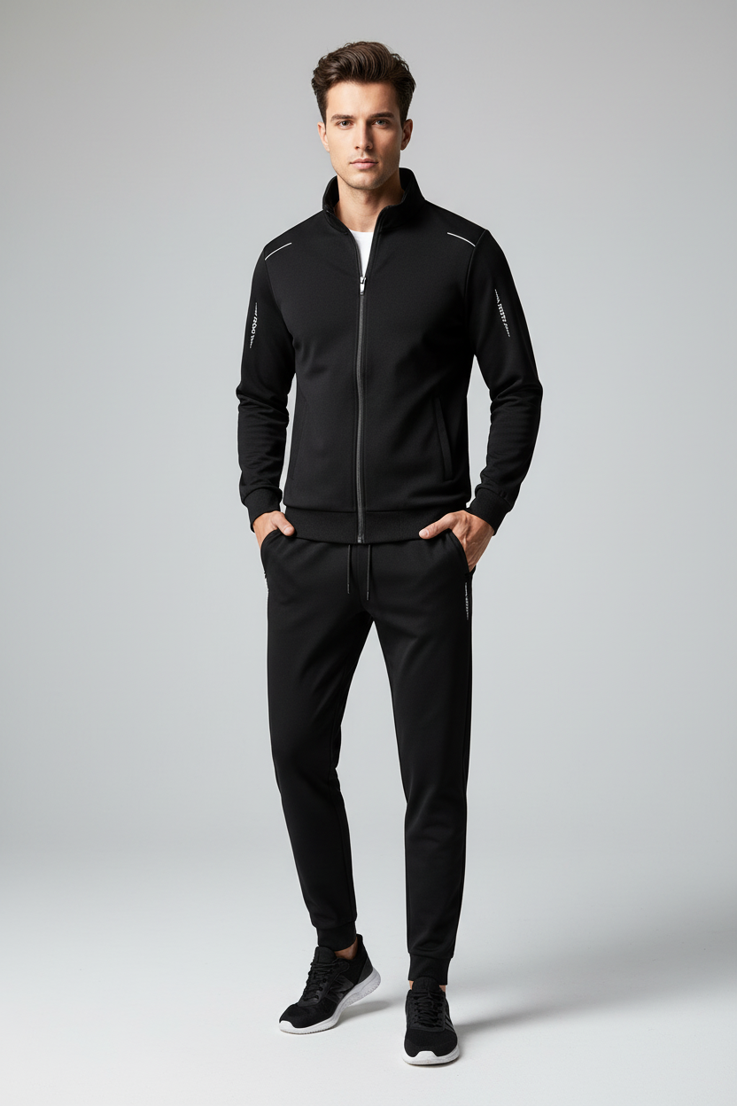 SUENTA Herren 2-teilig Trainingsanzug Jacke mit Reißverschluss