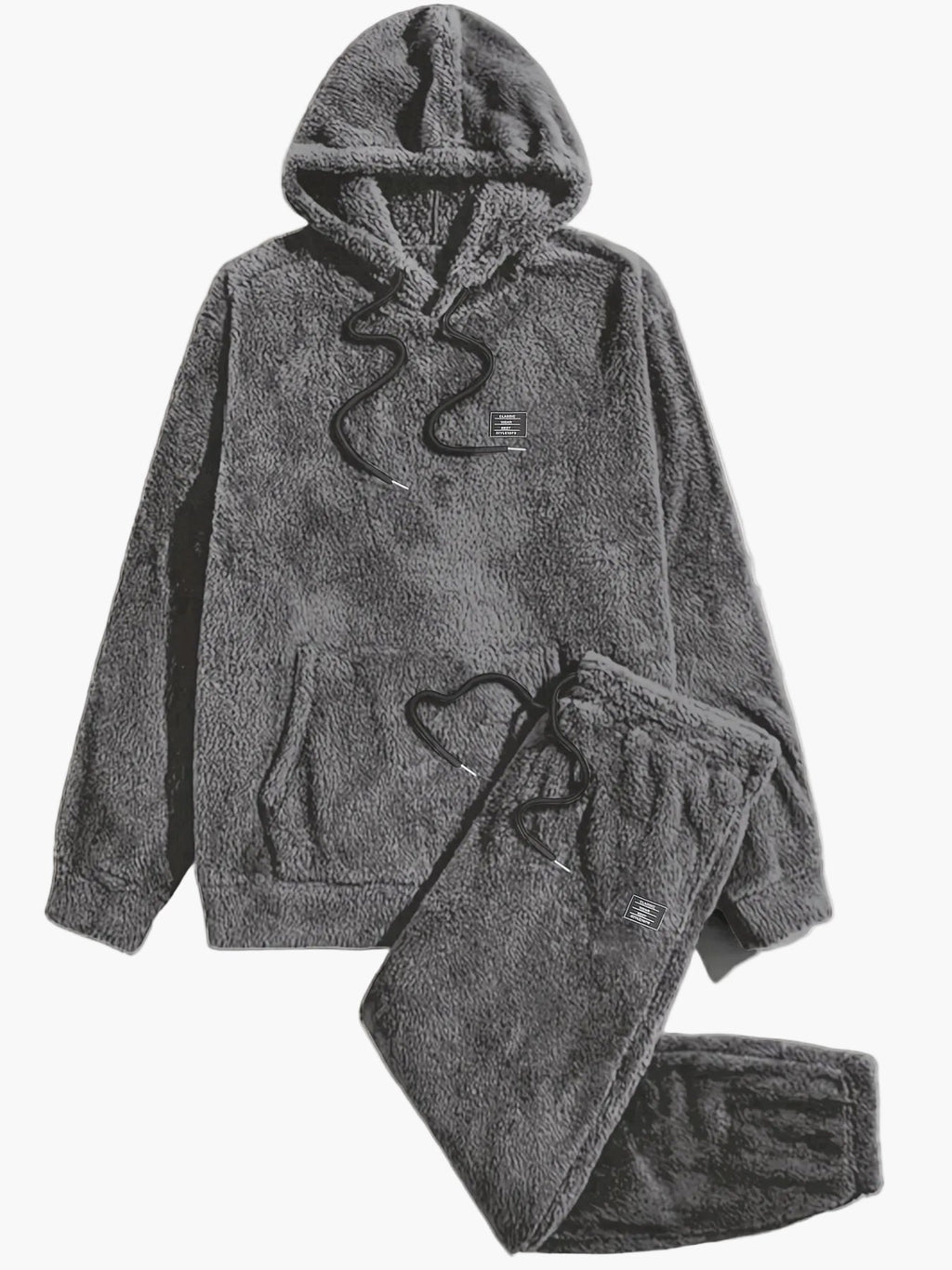 SUENTA Herren Fleece Hoodie Jogginganzug Set Bequemer Freizeit-Look Herbst Winter Marineblau