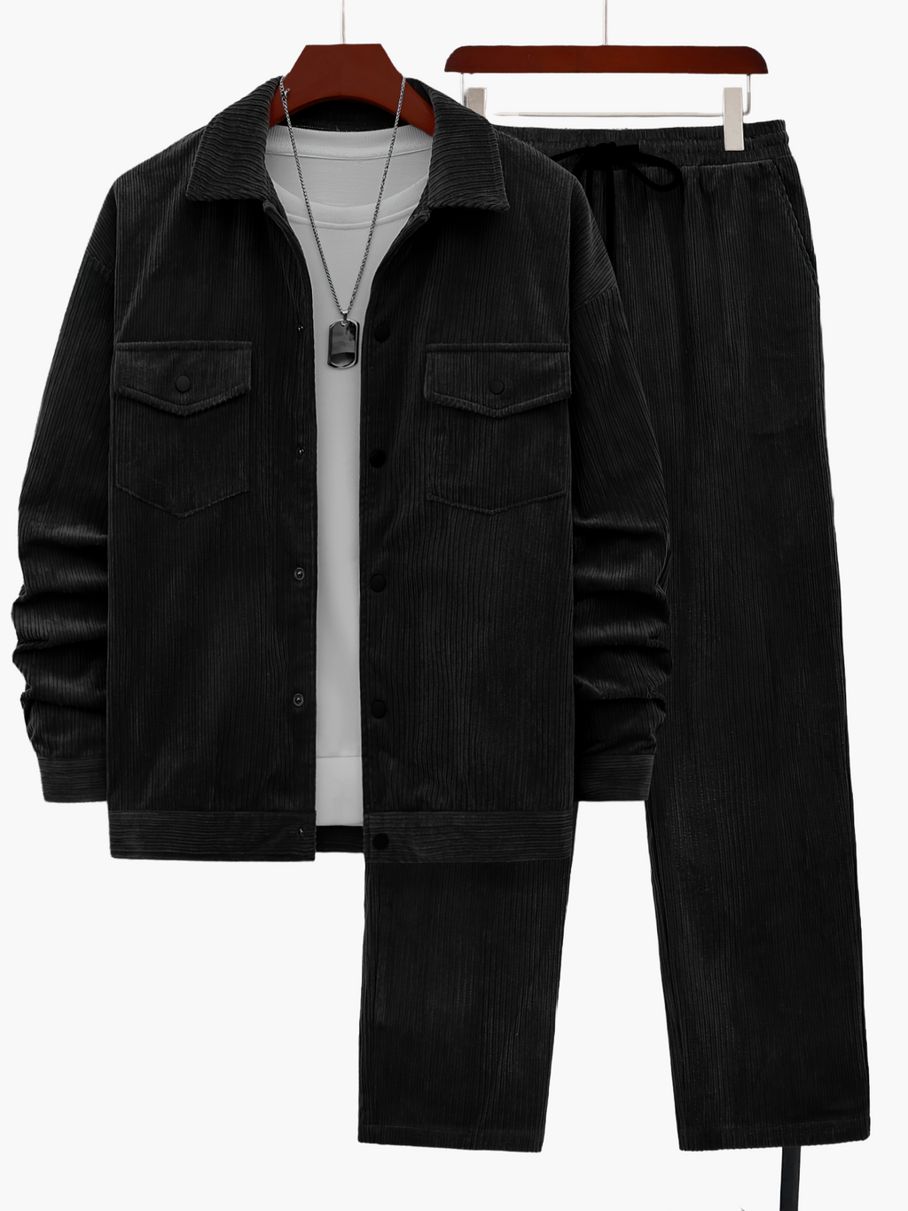 SUENTA Herren Freizeit Zweiteiler Set Lässige Jacke Und Hose Ideal Für Herbst Und Winter
