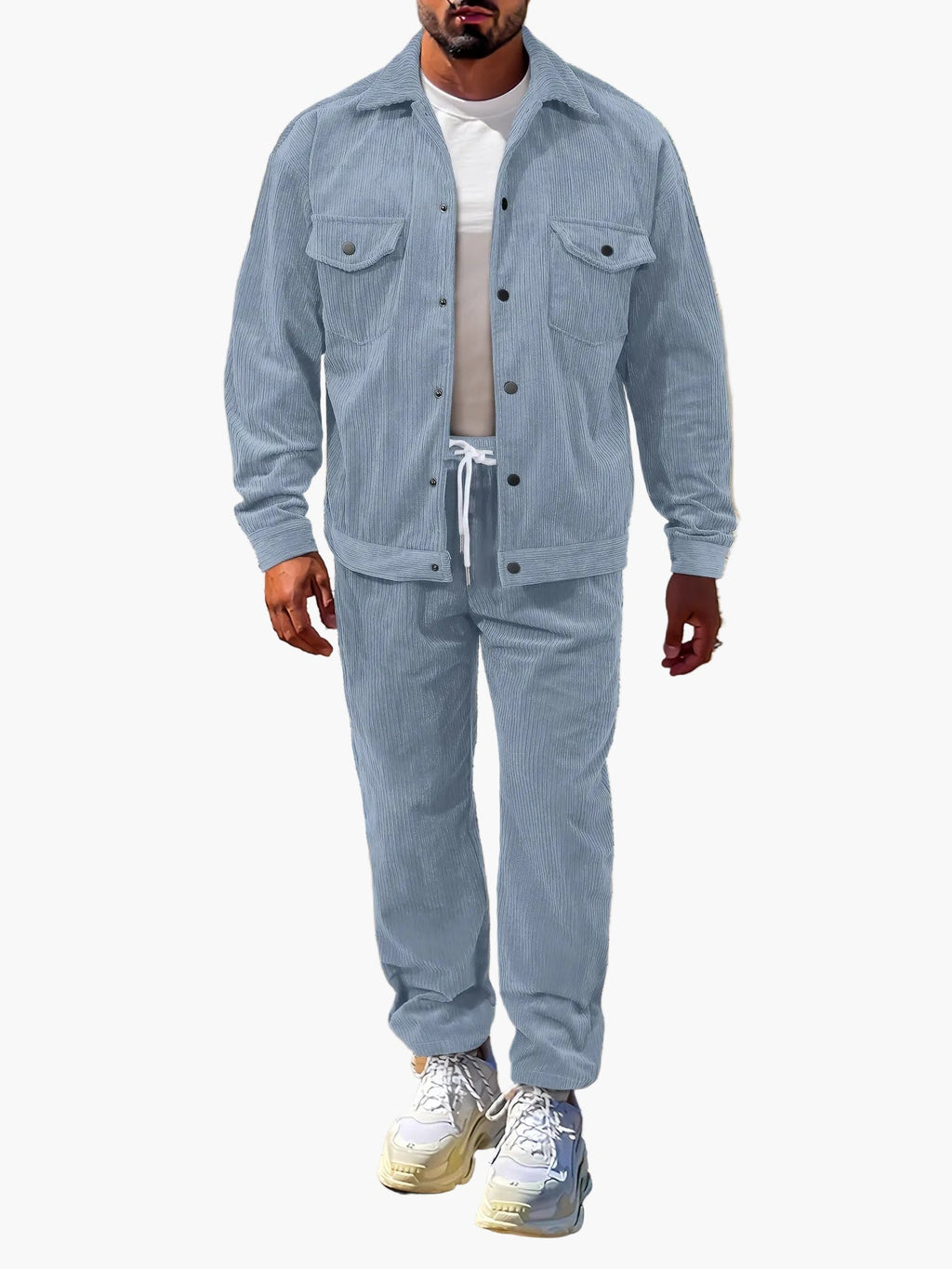 SUENTA Herren Freizeit Zweiteiler Set Lässige Jacke Und Hose Ideal Für Herbst Und Winter