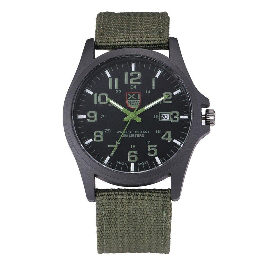 SUENTA Herrenuhr Militärstil Outdoor Wasserdichte Canvas-Uhr