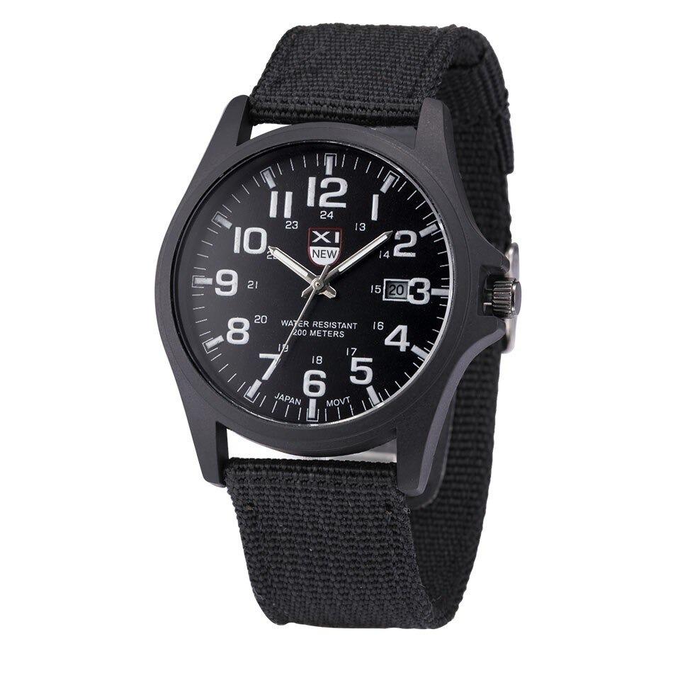 SUENTA Herrenuhr Militärstil Outdoor Wasserdichte Canvas-Uhr