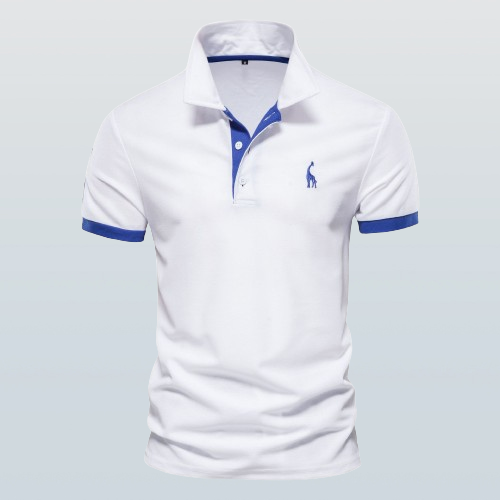SUENTA Herren Poloshirt Klassisches Design Hochwertiges Material Weiß