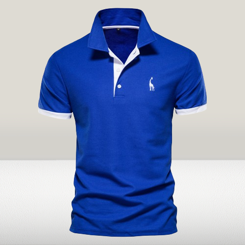 SUENTA Herren Poloshirt Klassisches Design Hochwertiges Material Blau