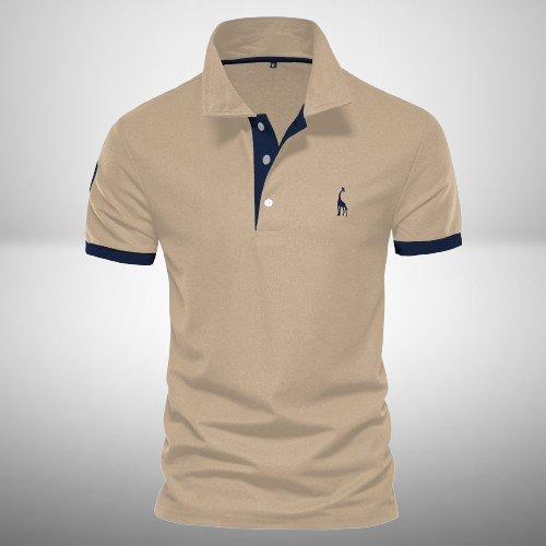SUENTA Herren Poloshirt Klassisches Design Hochwertiges Material Khaki