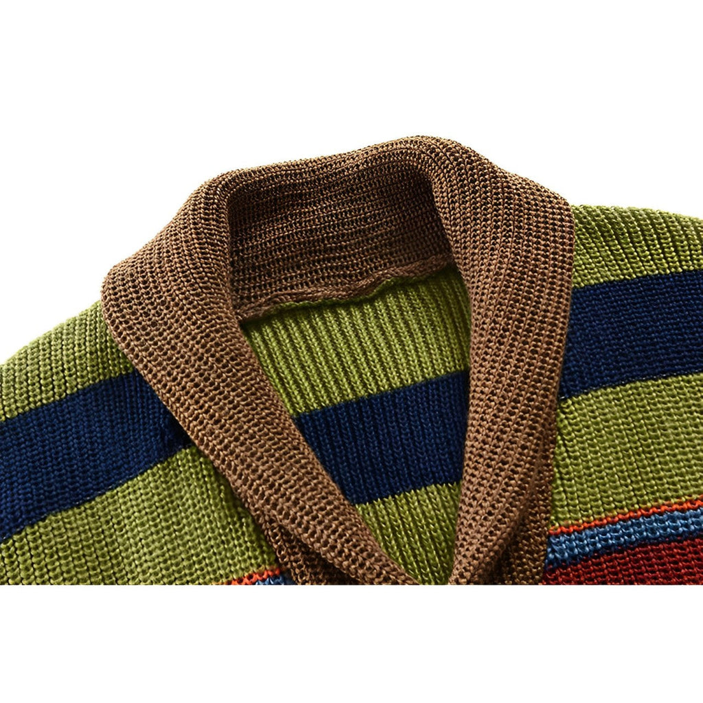 SUENTA Herren Retro-Cardigan Mit Farbblock Und Knopfleiste