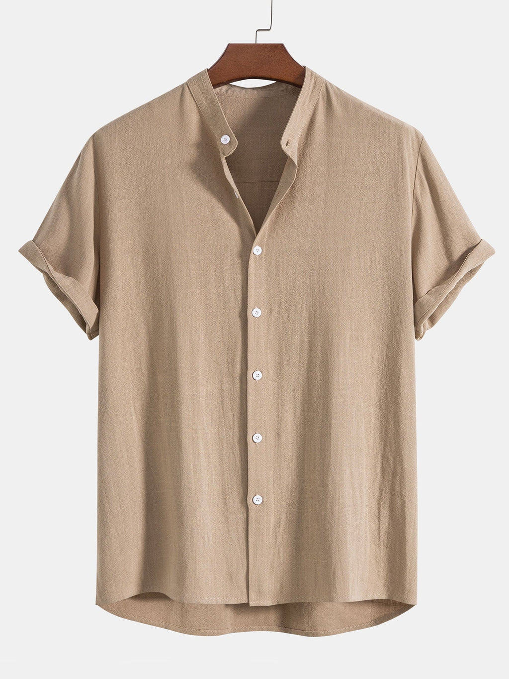 SUENTA Herren Sommer Set Hemd Und Hose Stehkragen Kurzarm Leicht