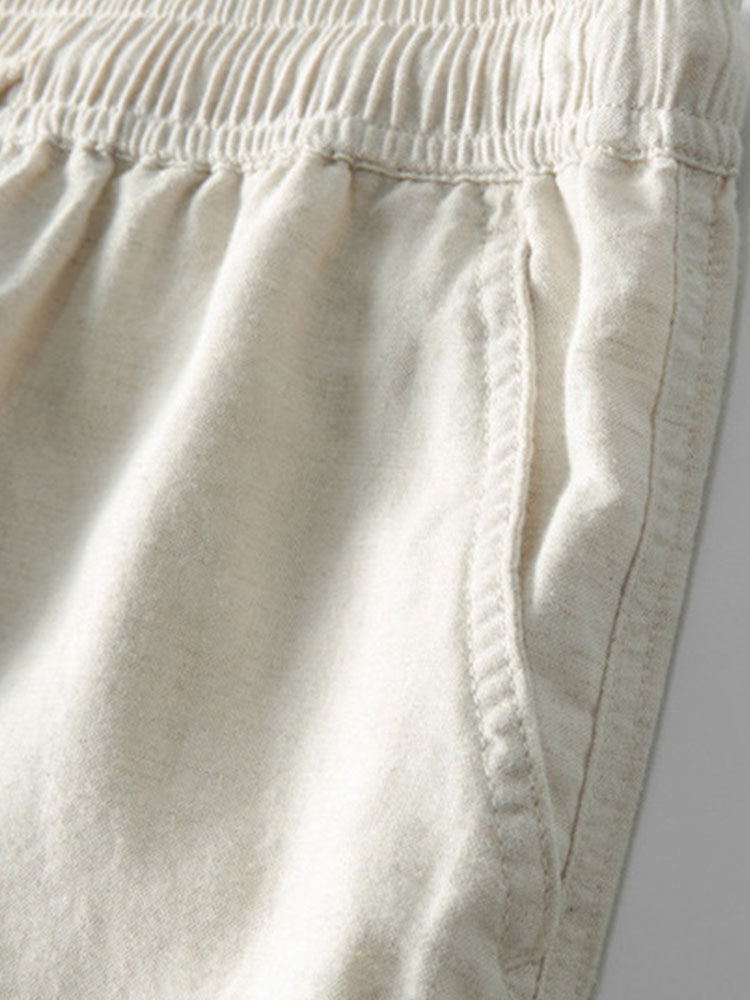 SUENTA Herren Sommer Set Hemd Und Hose Stehkragen Kurzarm Leicht