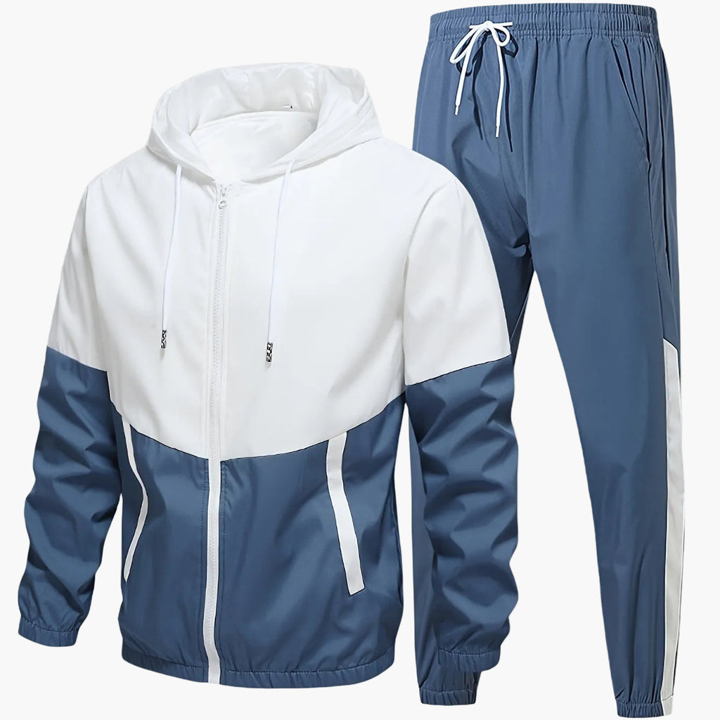 SUENTA Herren Trainingsanzug Sportlicher Stil Funktionalem Design Pfauenblau